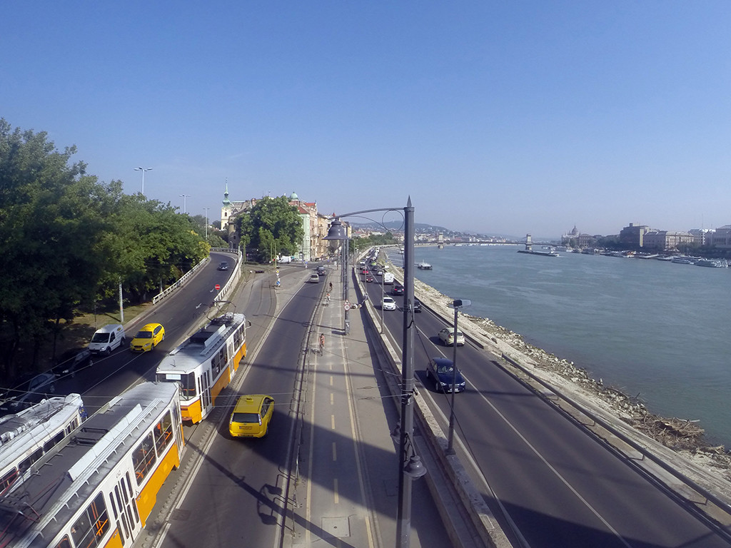 Kladovo-Belgrade-Budapest-bike lanes on busy highway