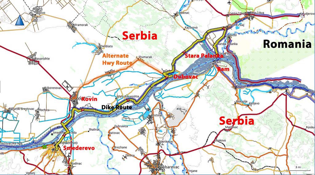 Smederevo-Stara Palanka-Serbia-Map