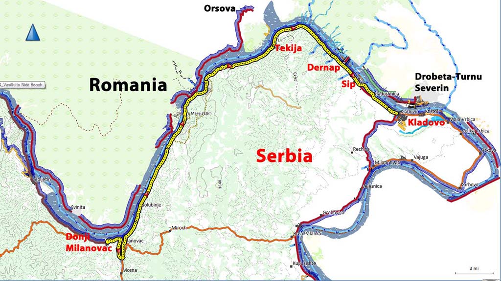 Donji Milanovac-Kladovo, Serbia: map