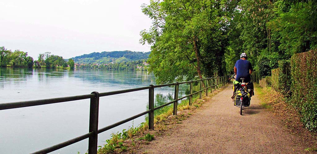 Lienheim-Bad Sackingen-Germany-bike path-Rhine River
