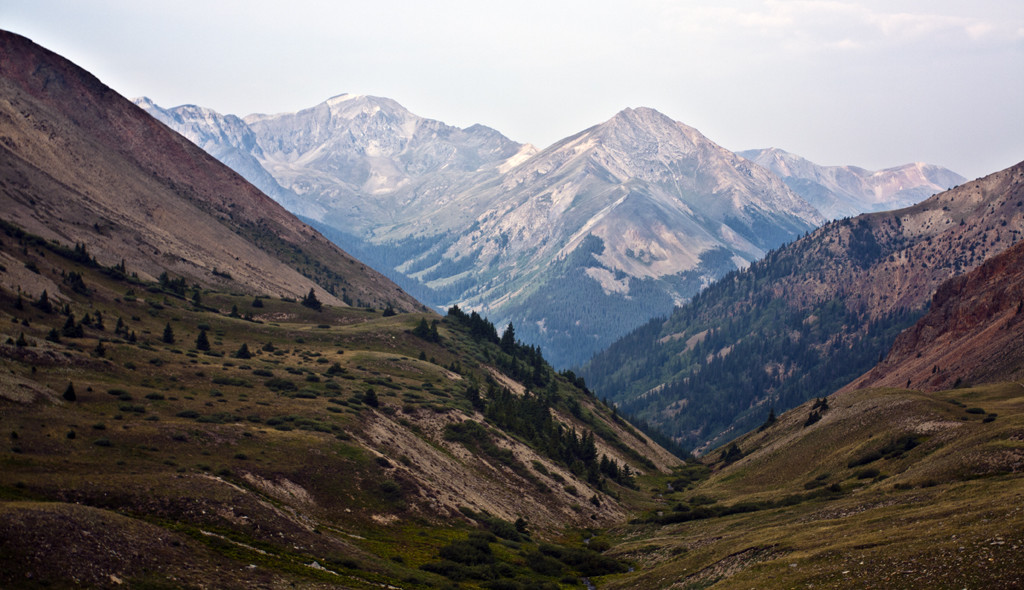 Hiking Ouray, Silverton & Lake City-View of Handies & Whitecross Mt from Redcloud trail