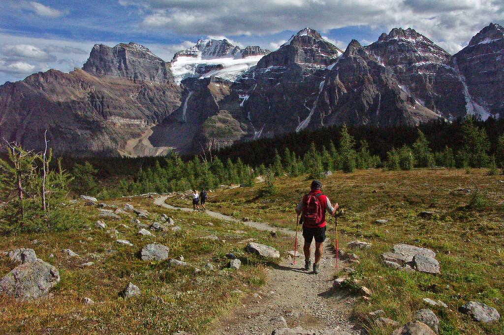 Sentinel-Pass Trail-Views of the Ten Peaks from Larch Valley